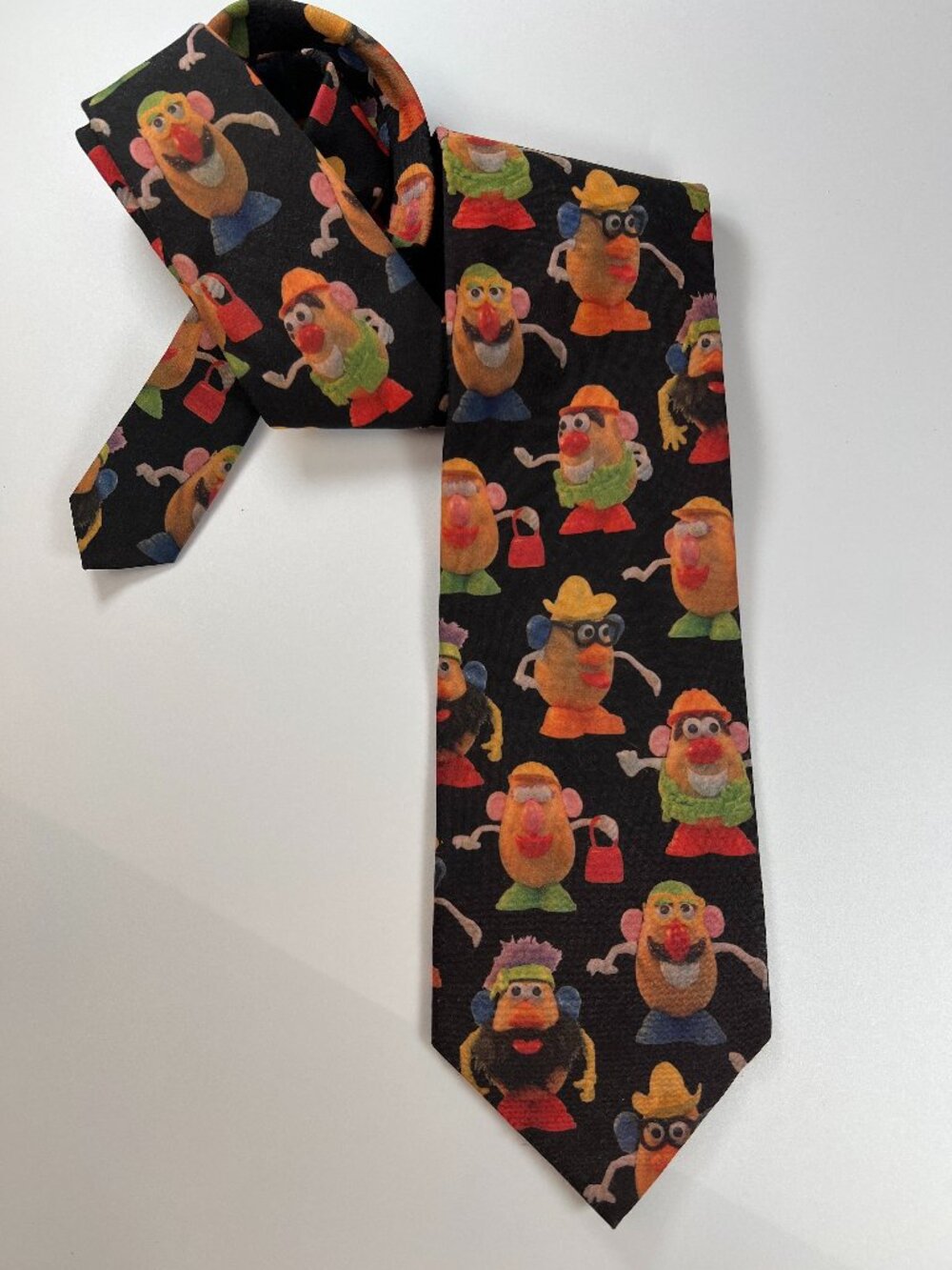 Vintage Ralph Marlin  Mr & Mrs Potato Head Cartoon Toy Story Graphic Neck Tie